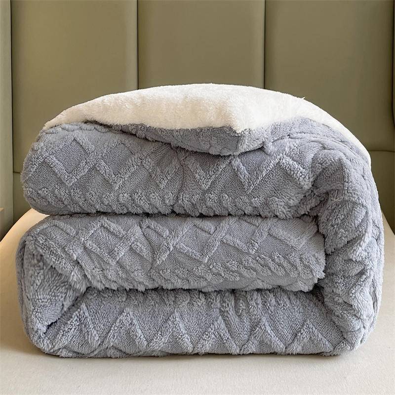 Couverture chaude Super épaisse pour lit, en cachemire d'agneau artificiel, douce et confortable, couette
